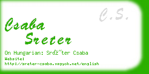 csaba sreter business card